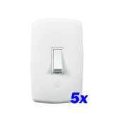 Kit 5 Interruptor Simples - Mônaco Dicompel